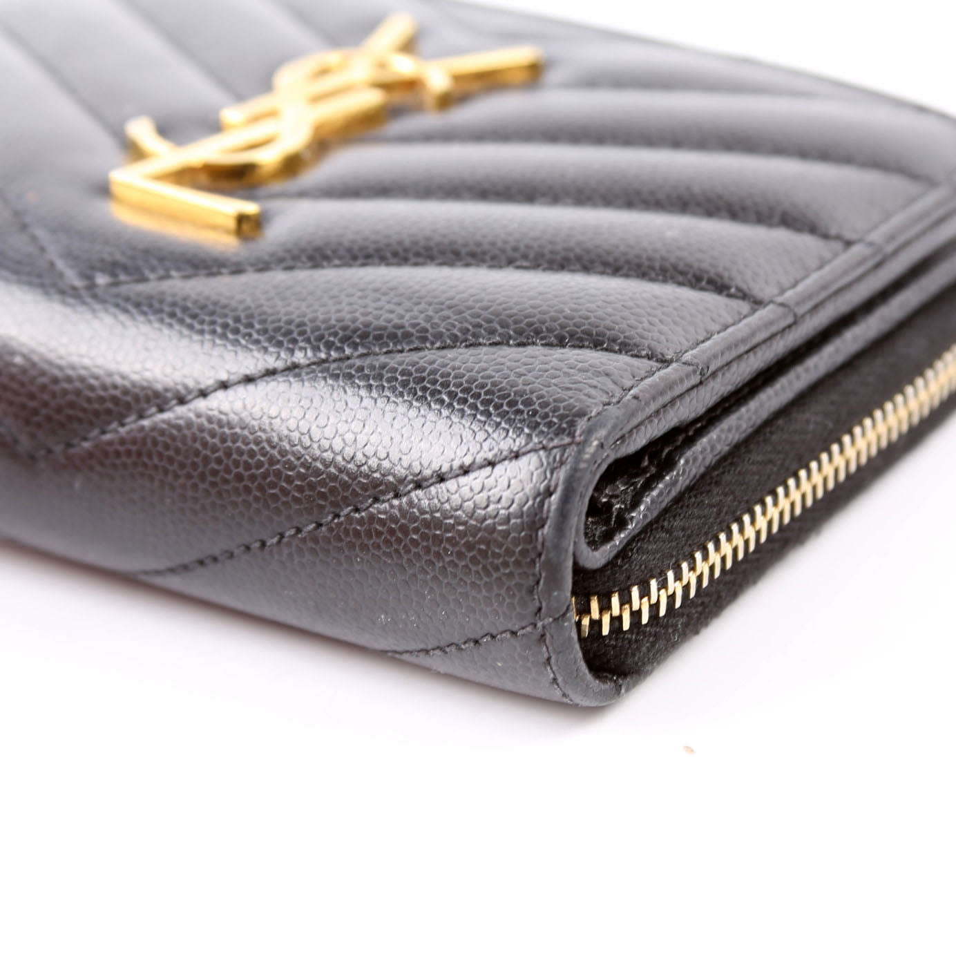 403723 Cassandre Grain de Poudre Zip Around Compact Wallet Black