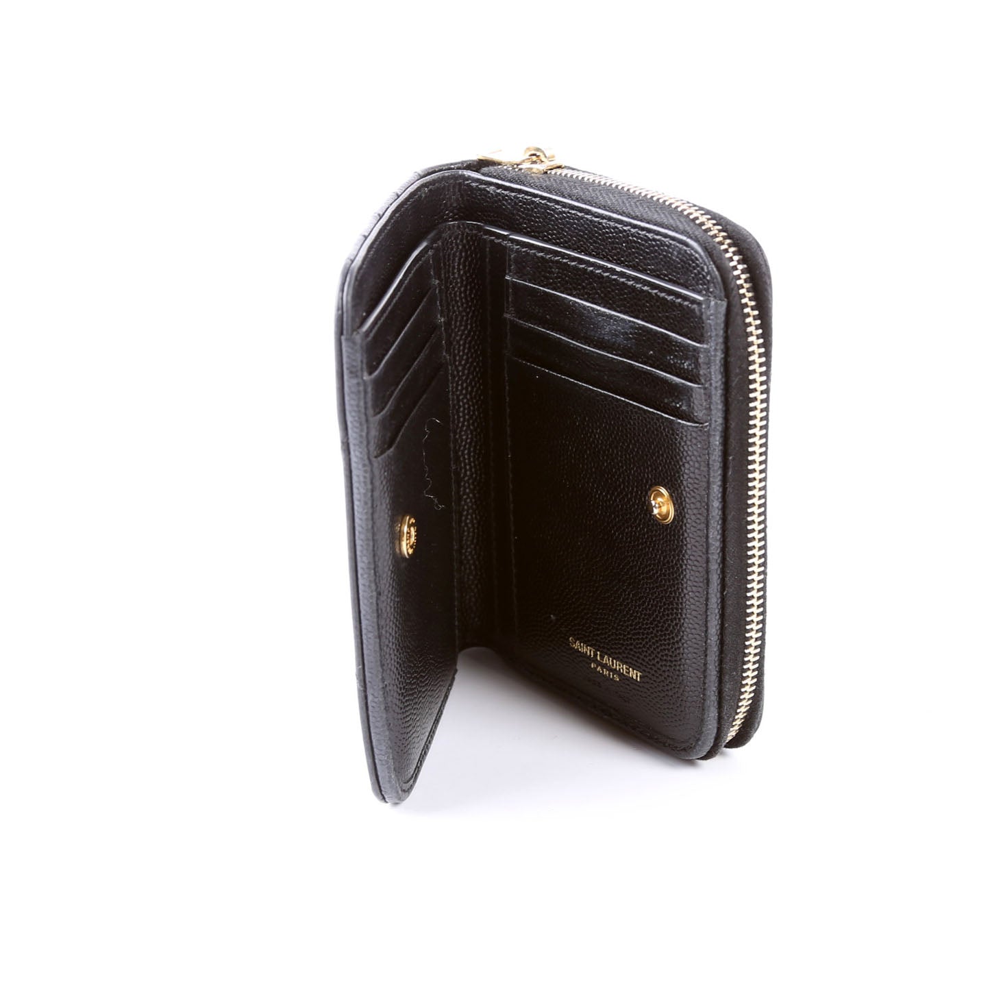 403723 Cassandre Grain de Poudre Zip Around Compact Wallet Black