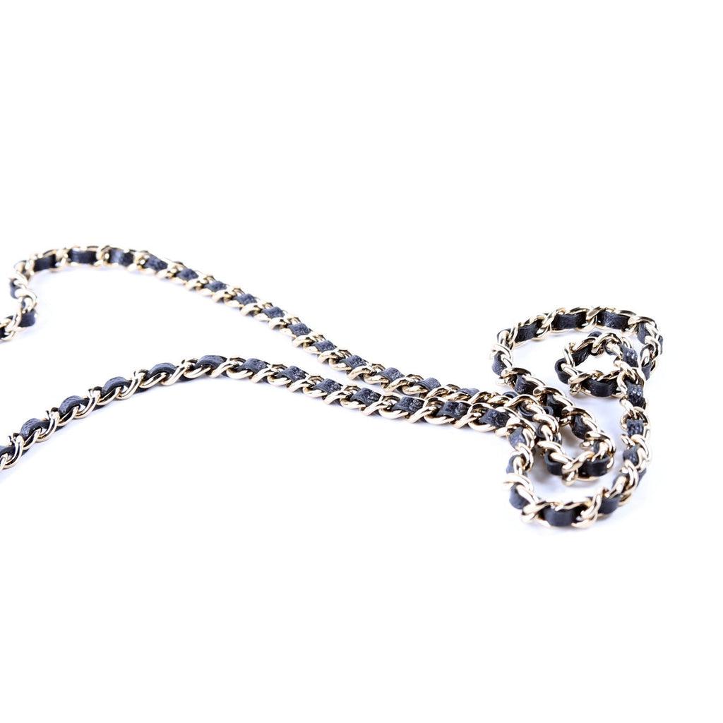 CC Double Zip Clutch With Chain Caviar Black