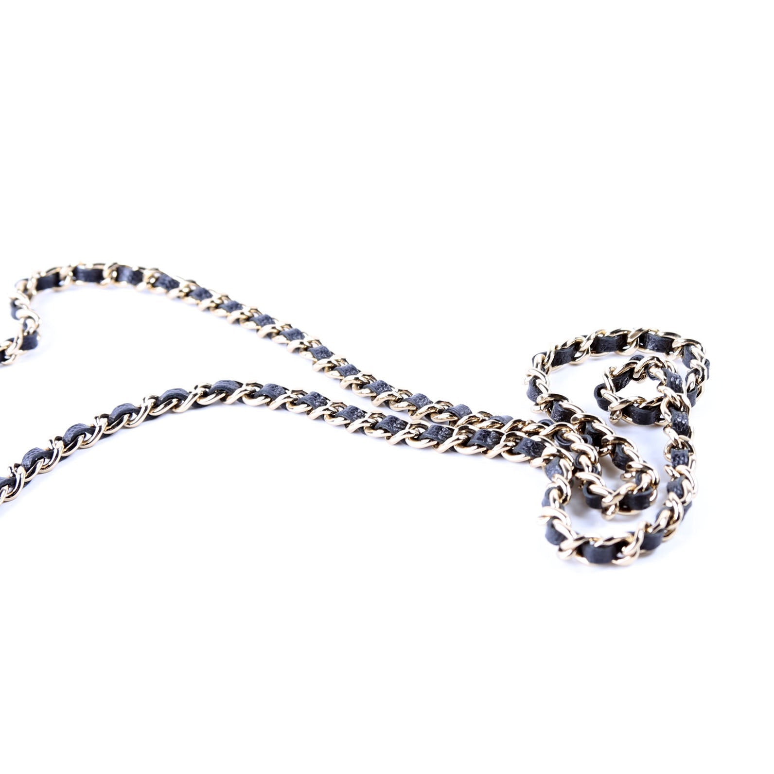 CC Double Zip Clutch With Chain Caviar Black