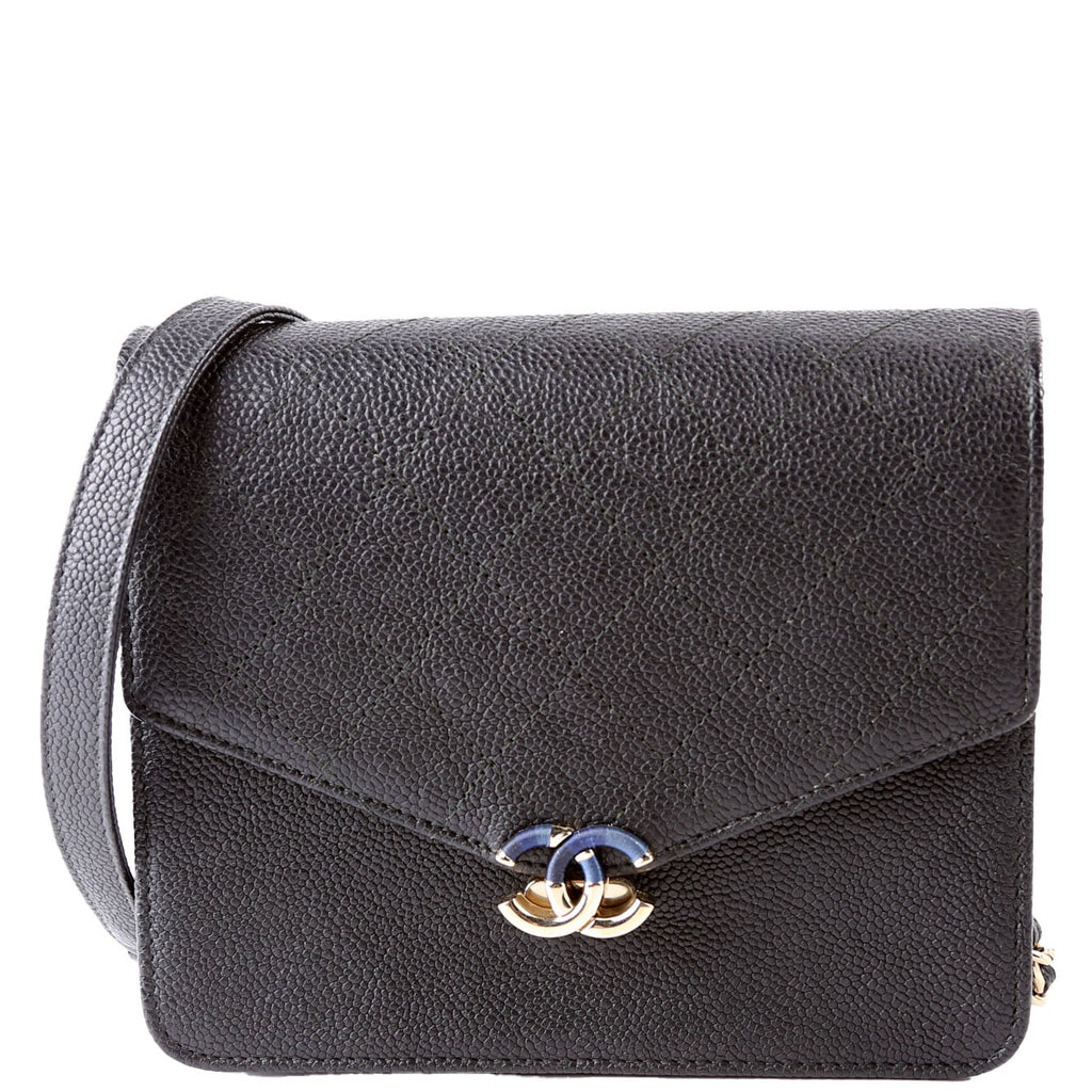 WOC Square Cuba Grained Calfskin Black