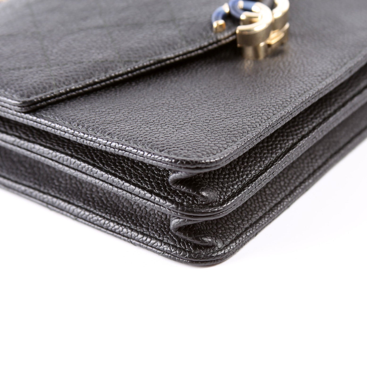 WOC Square Cuba Grained Calfskin Black