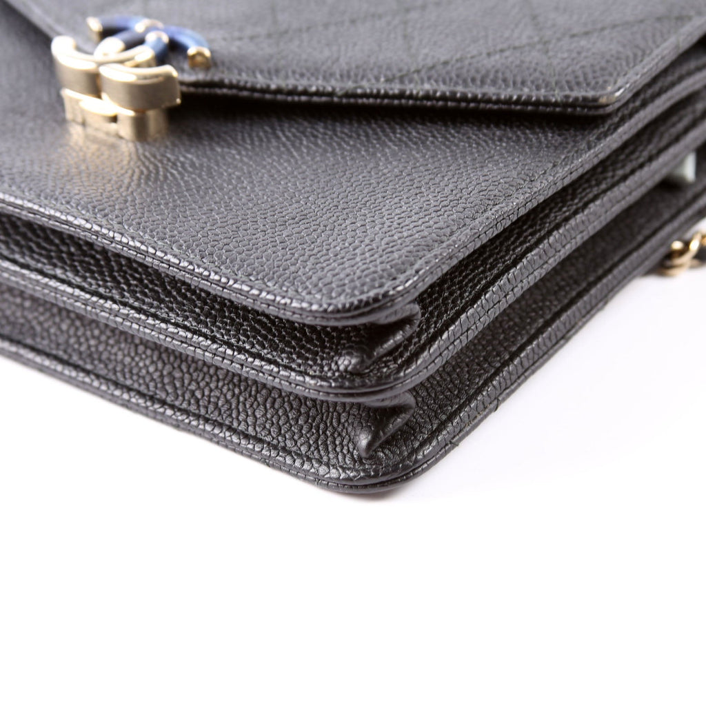 WOC Square Cuba Grained Calfskin Black