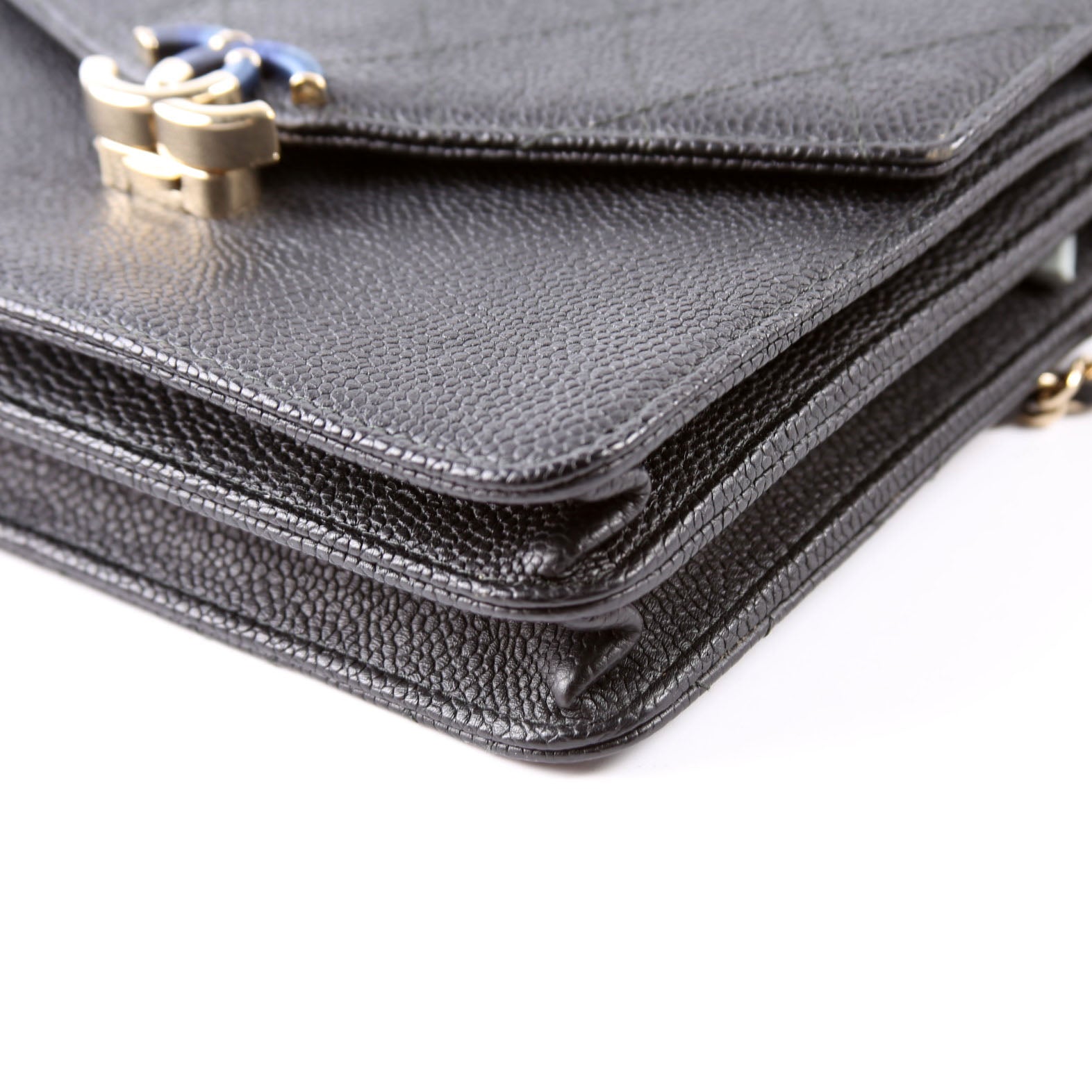 WOC Square Cuba Grained Calfskin Black