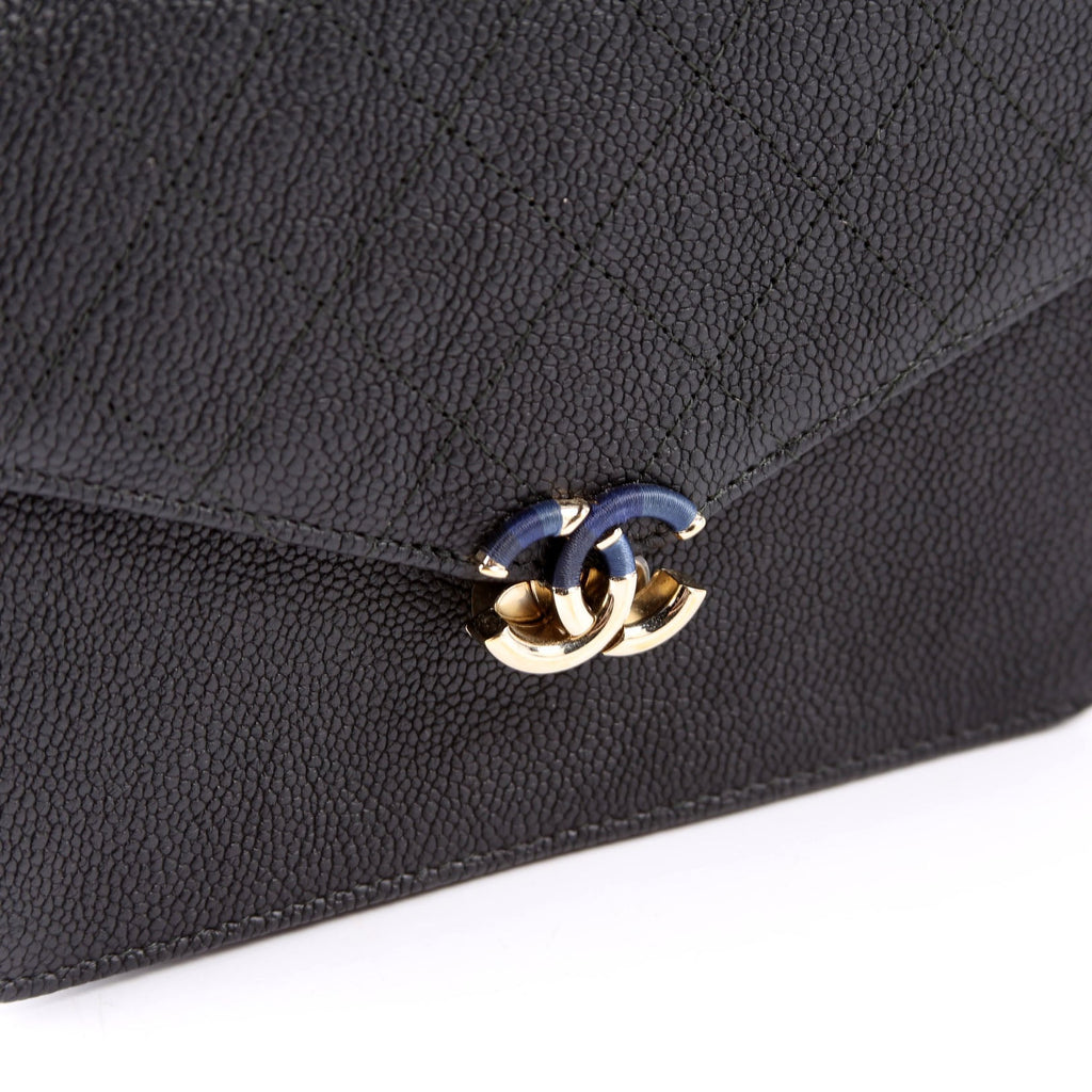 WOC Square Cuba Grained Calfskin Black