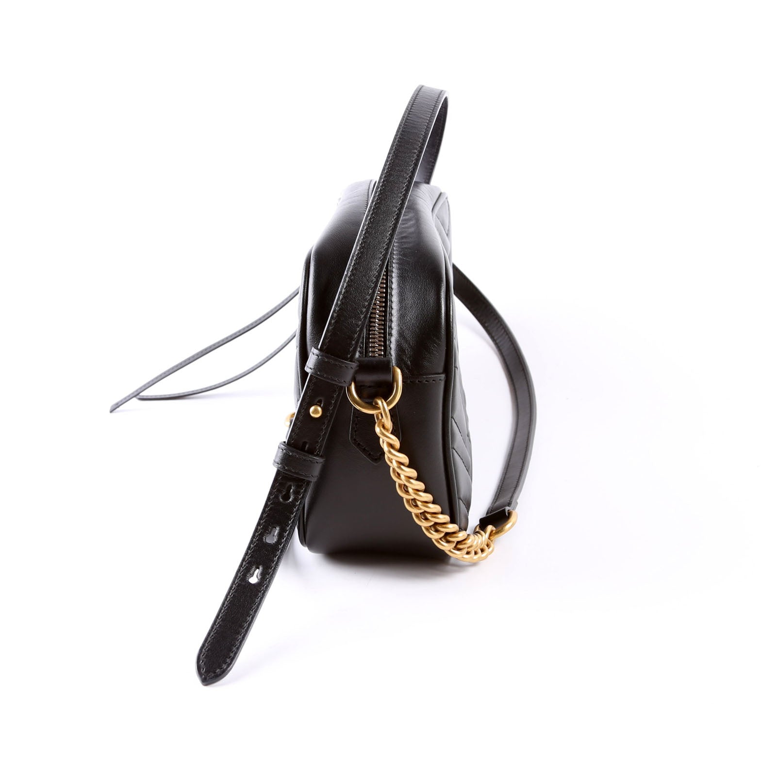 447632 Marmont Small Leather Camera Black