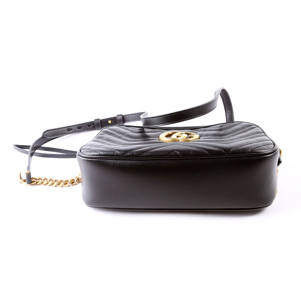 447632 Marmont Small Leather Camera Black
