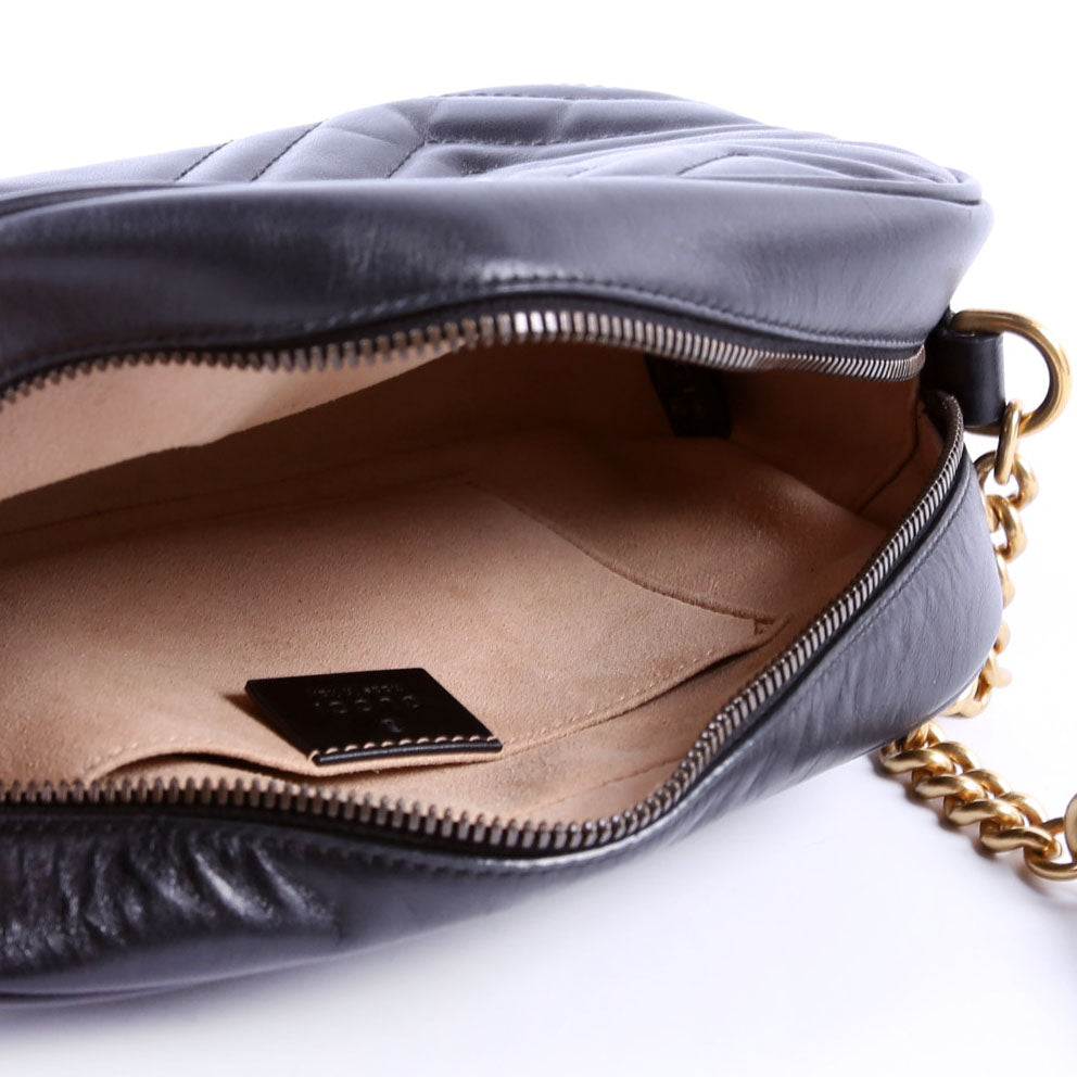 447632 Marmont Small Leather Camera Black