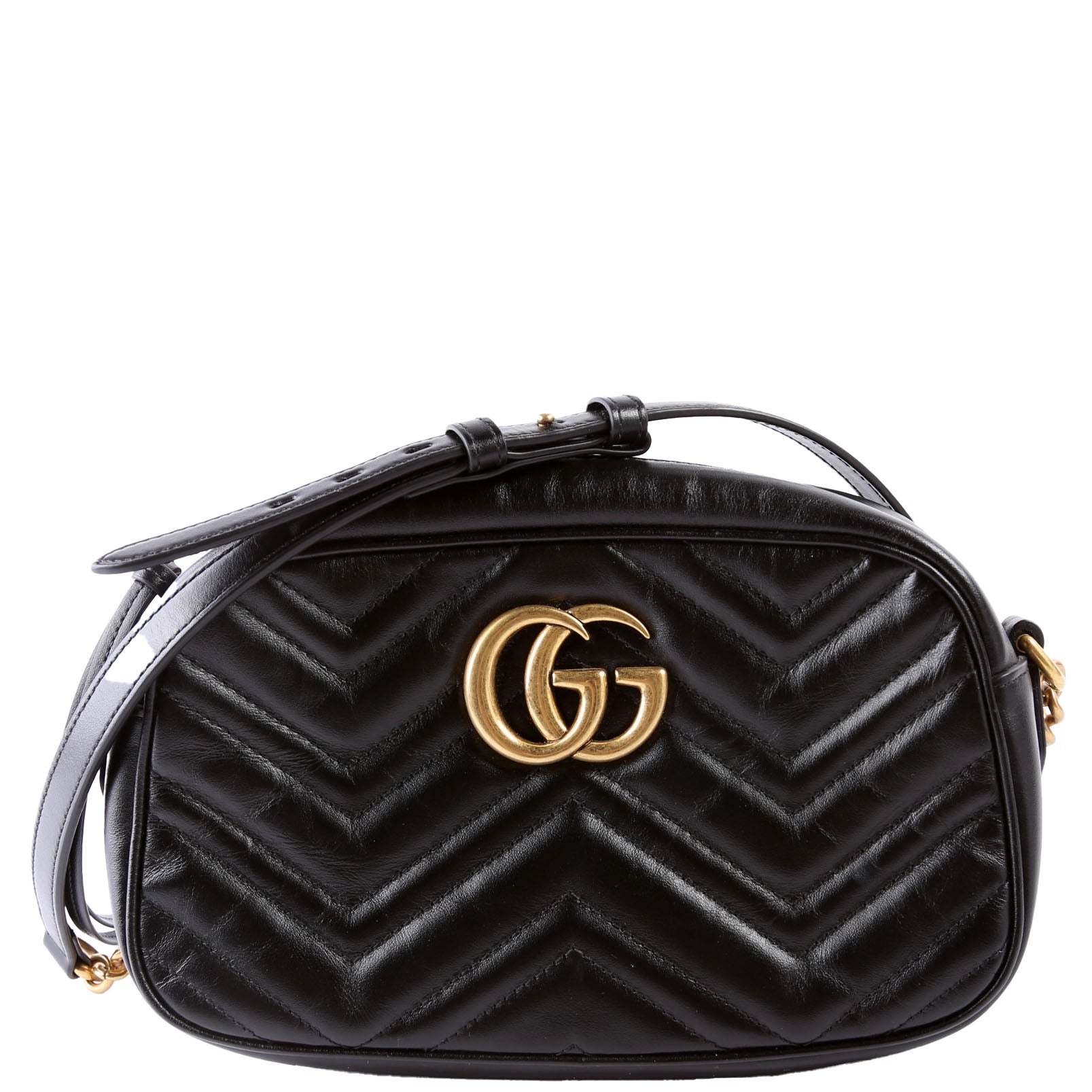 447632 Marmont Small Leather Camera Black