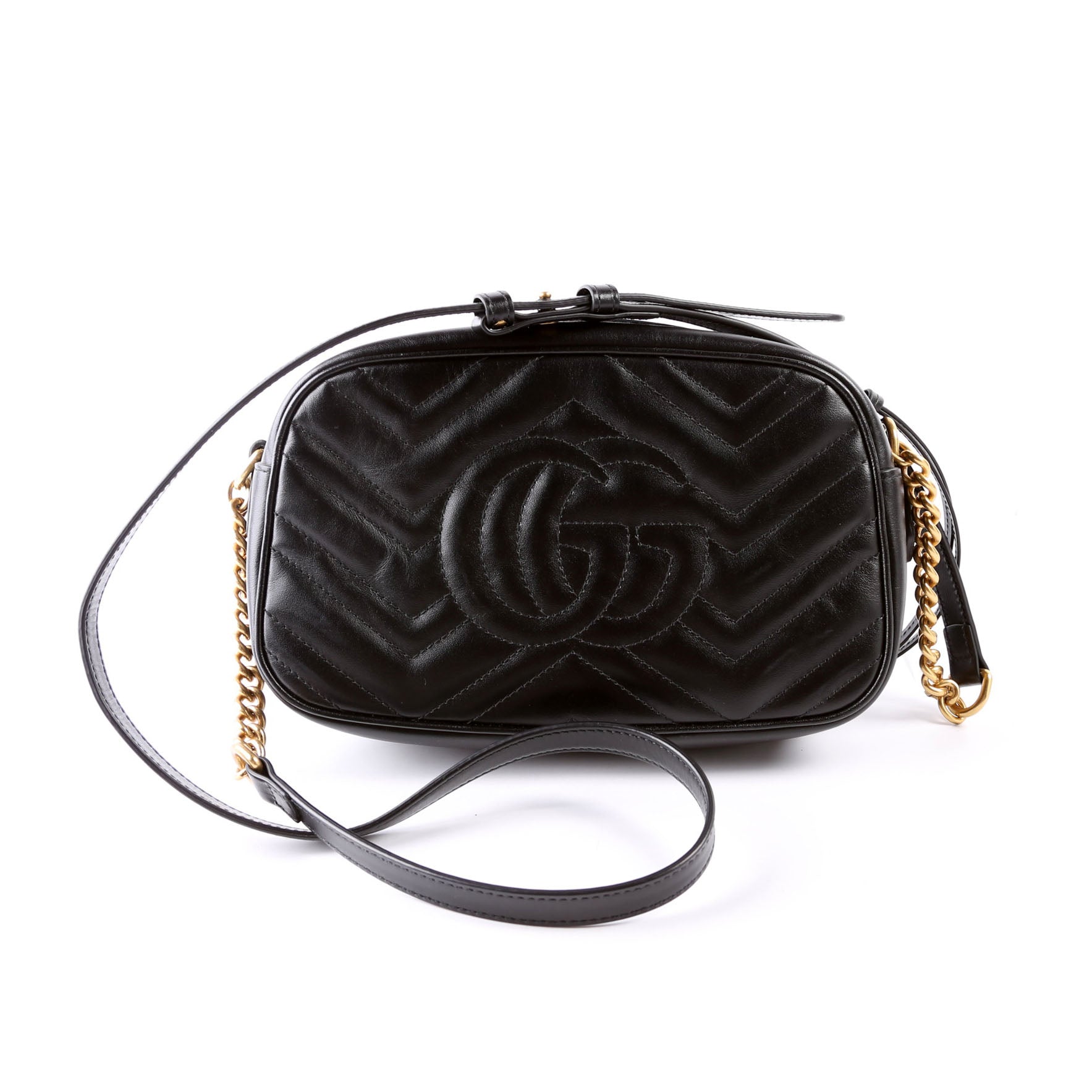 447632 Marmont Small Leather Camera Black