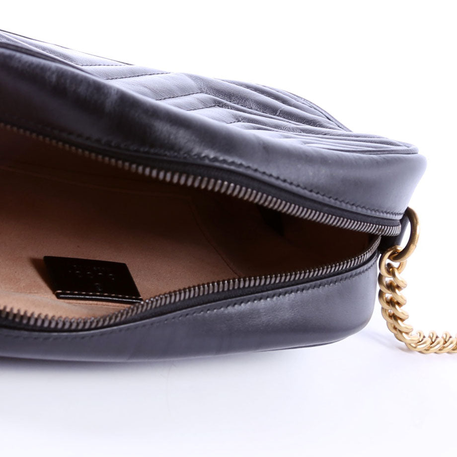 447632 Marmont Small Leather Camera Black