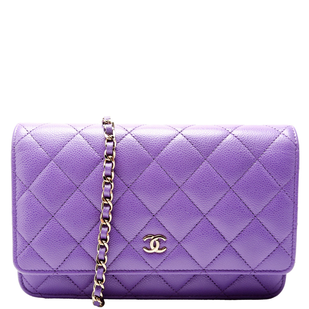 WOC Classic Quilted Caviar RFID Purple