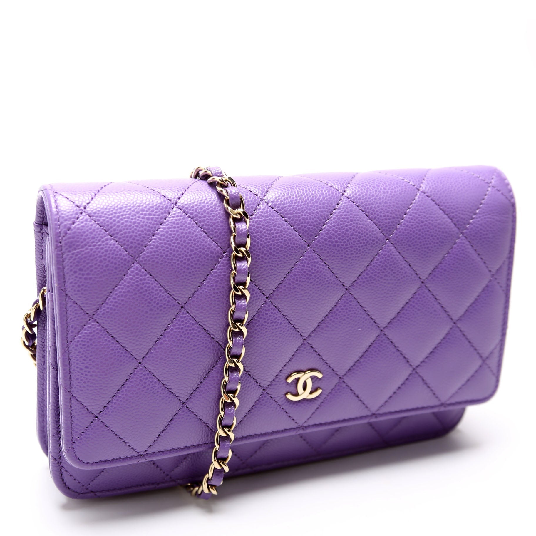 WOC Classic Quilted Caviar RFID Purple