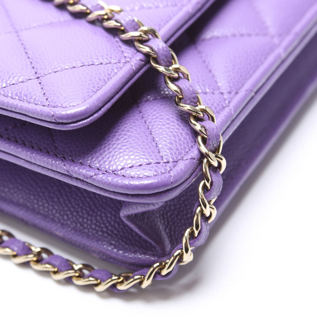 WOC Classic Quilted Caviar RFID Purple