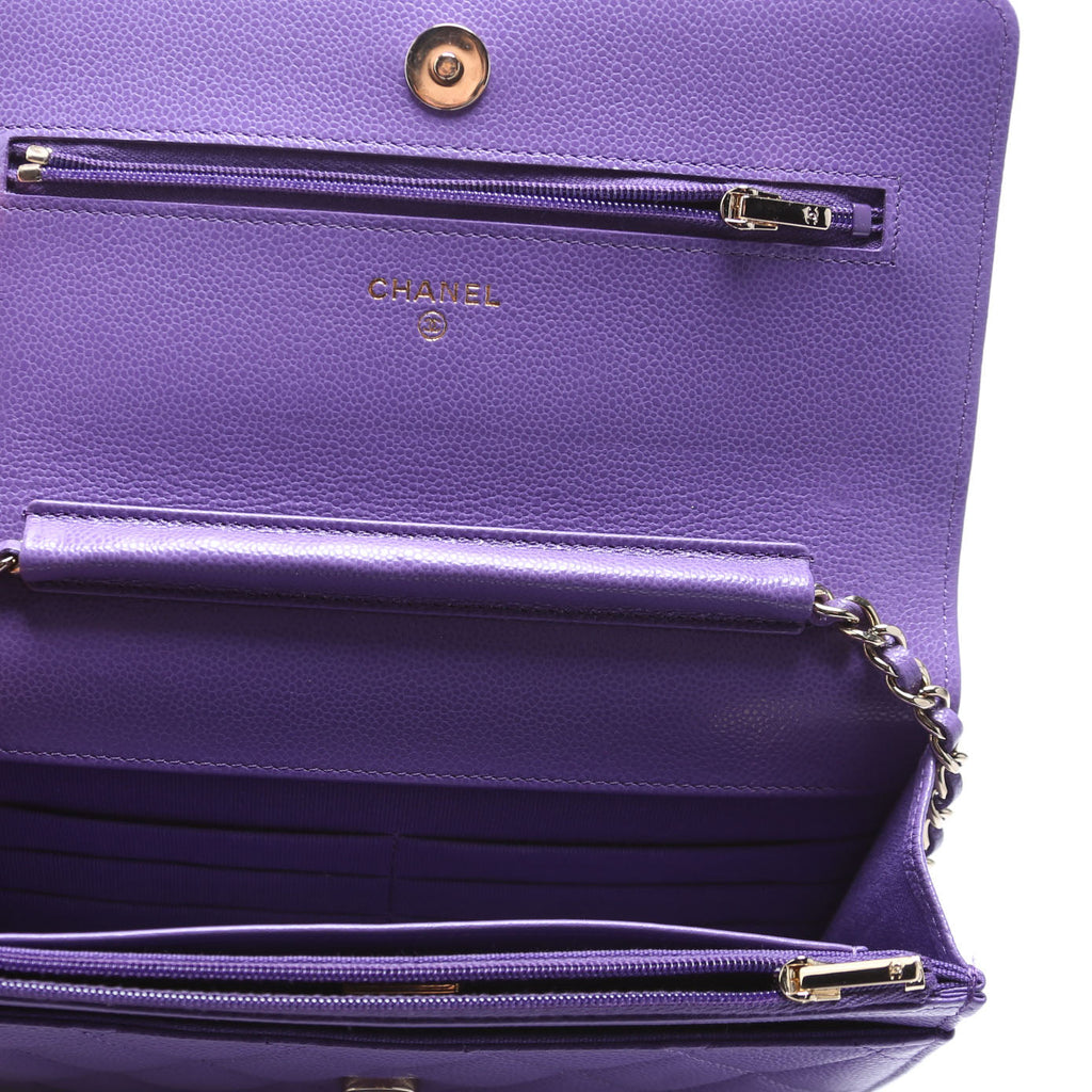 WOC Classic Quilted Caviar RFID Purple