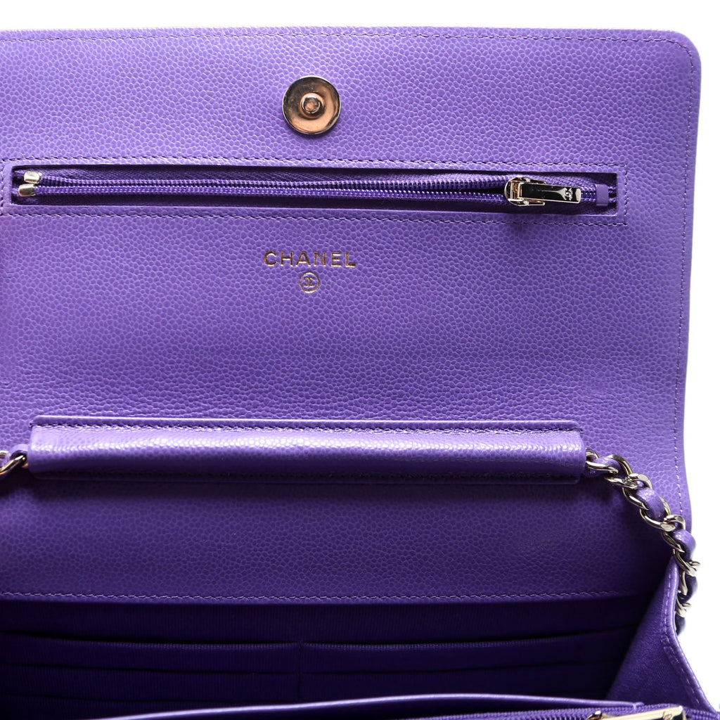 WOC Classic Quilted Caviar RFID Purple