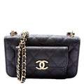 Pocket Twins Clutch on Chain Small Caviar