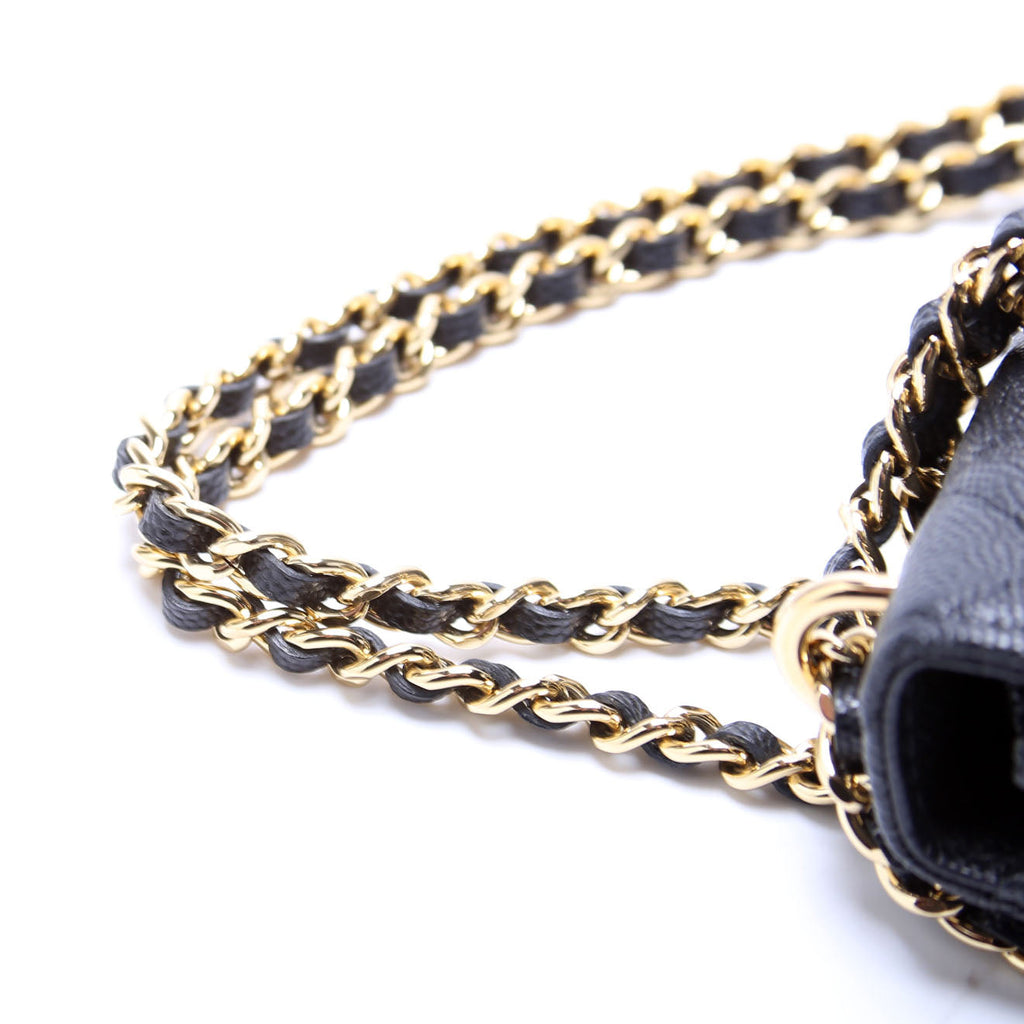 Pocket Twins Clutch on Chain Small Caviar
