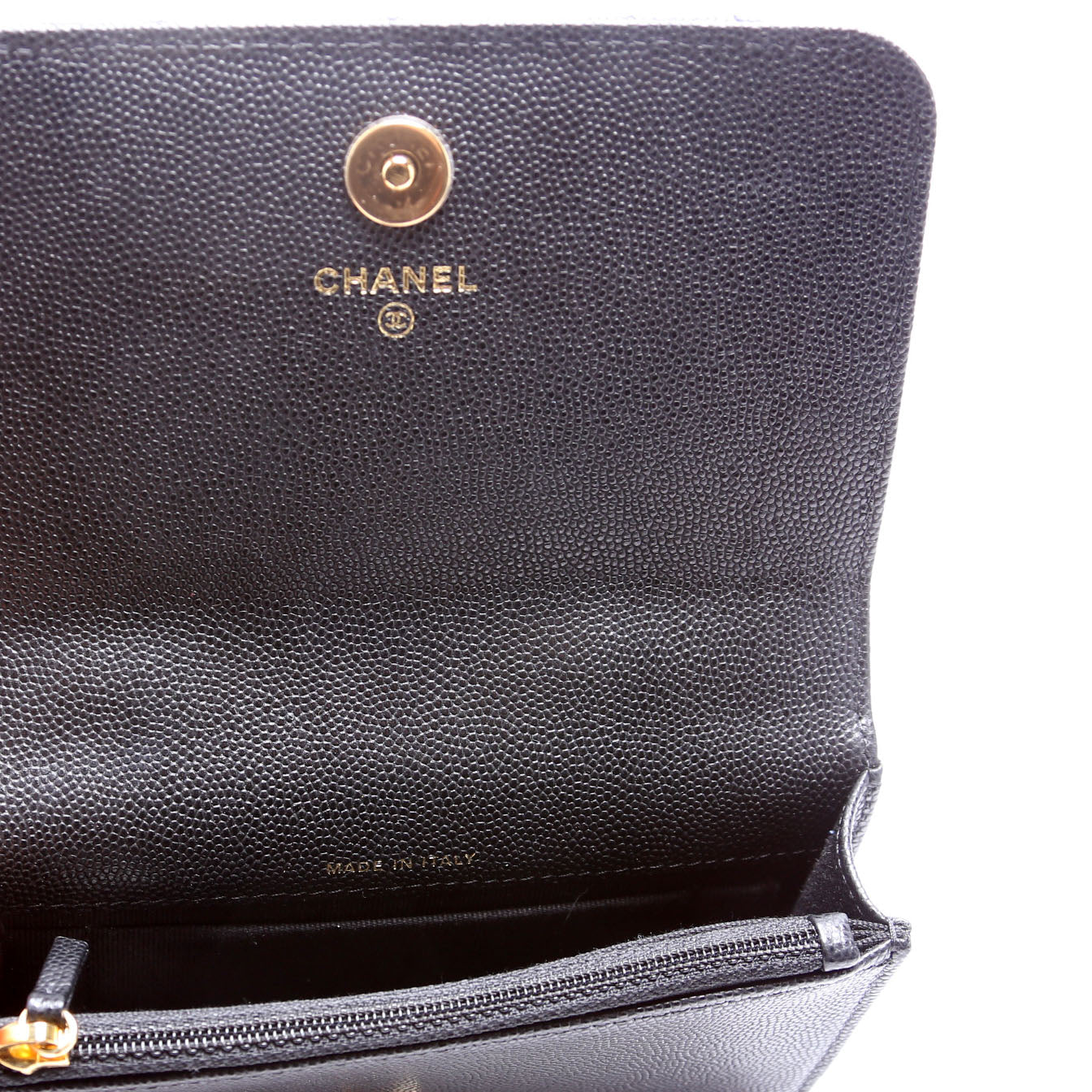 Pocket Twins Clutch on Chain Small Caviar