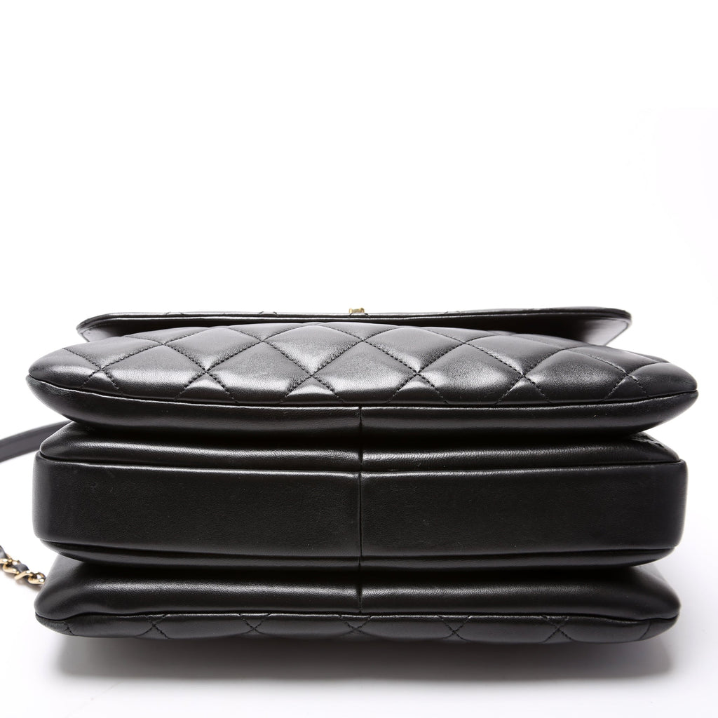Trendy Top Handle Medium Lambskin 28M Black