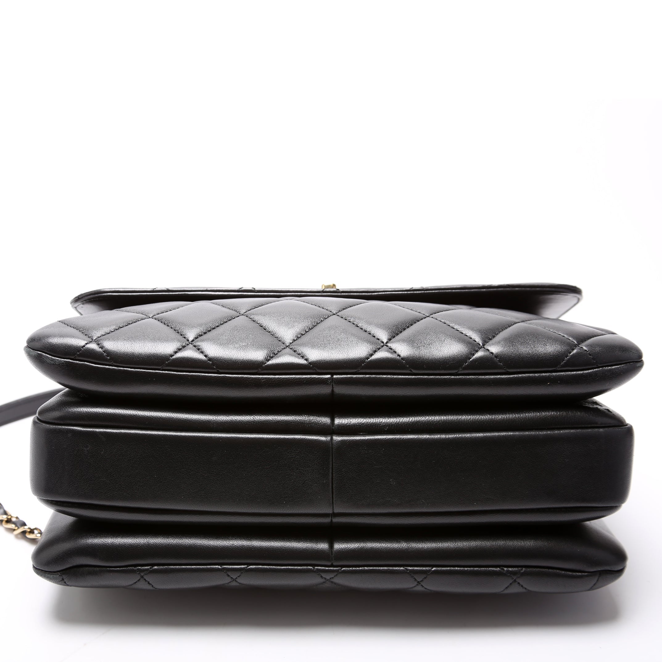 Trendy Top Handle Medium Lambskin 28M Black