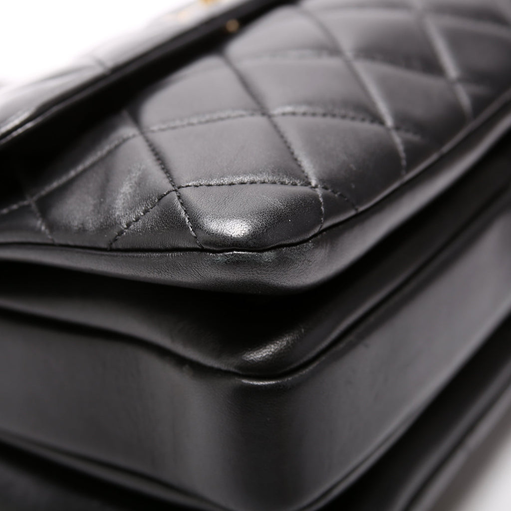 Trendy Top Handle Medium Lambskin 28M Black