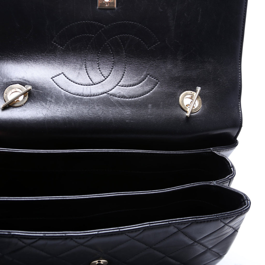 Trendy Top Handle Medium Lambskin 28M Black