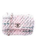 Classic Flap Mini Rectangle Tweed RFID Pink