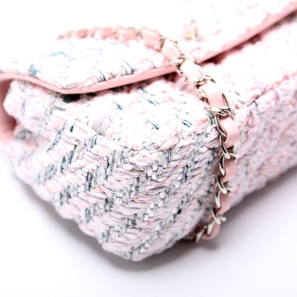 Classic Flap Mini Rectangle Tweed RFID Pink