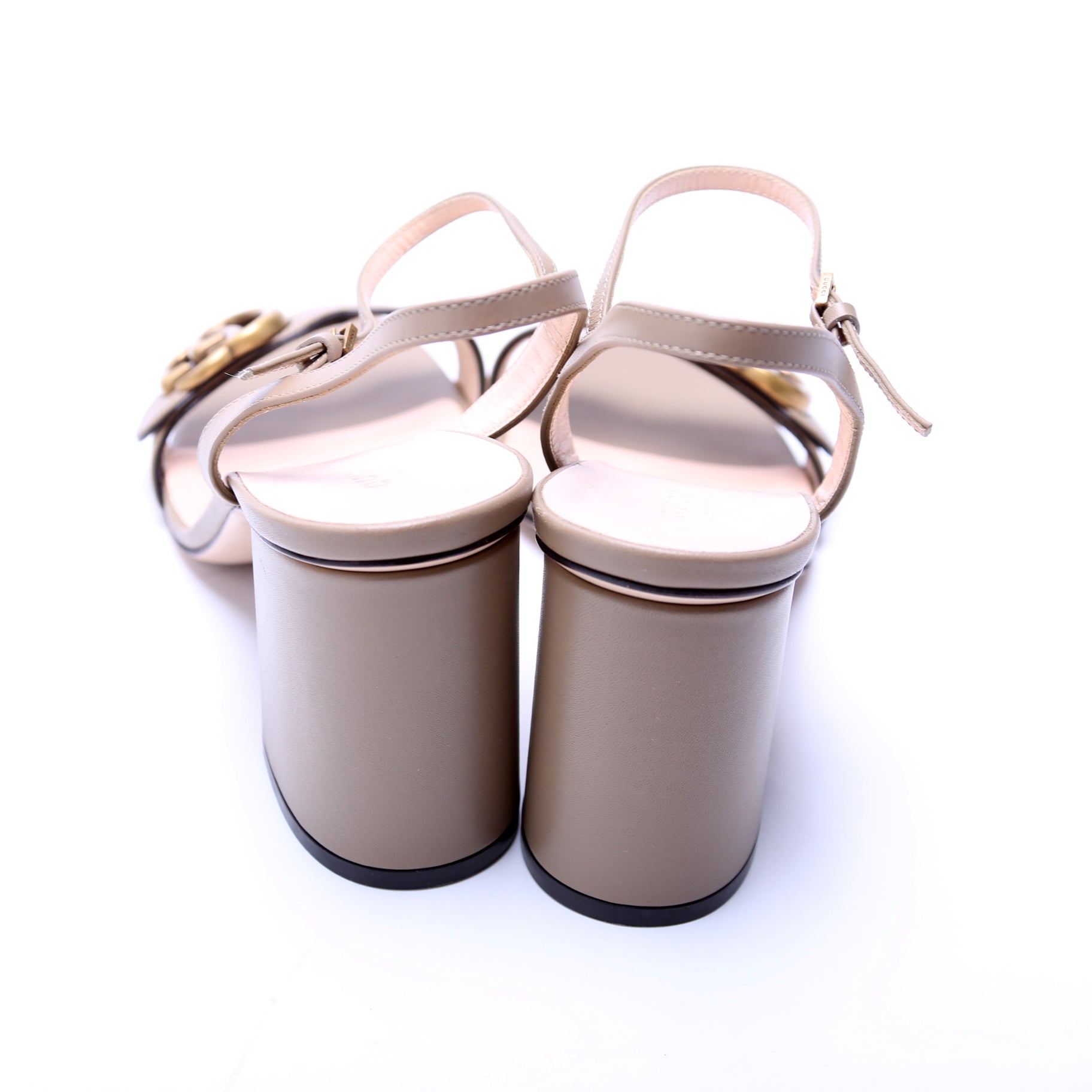 GG Marmont Sandal Heels Size 40 Taupe