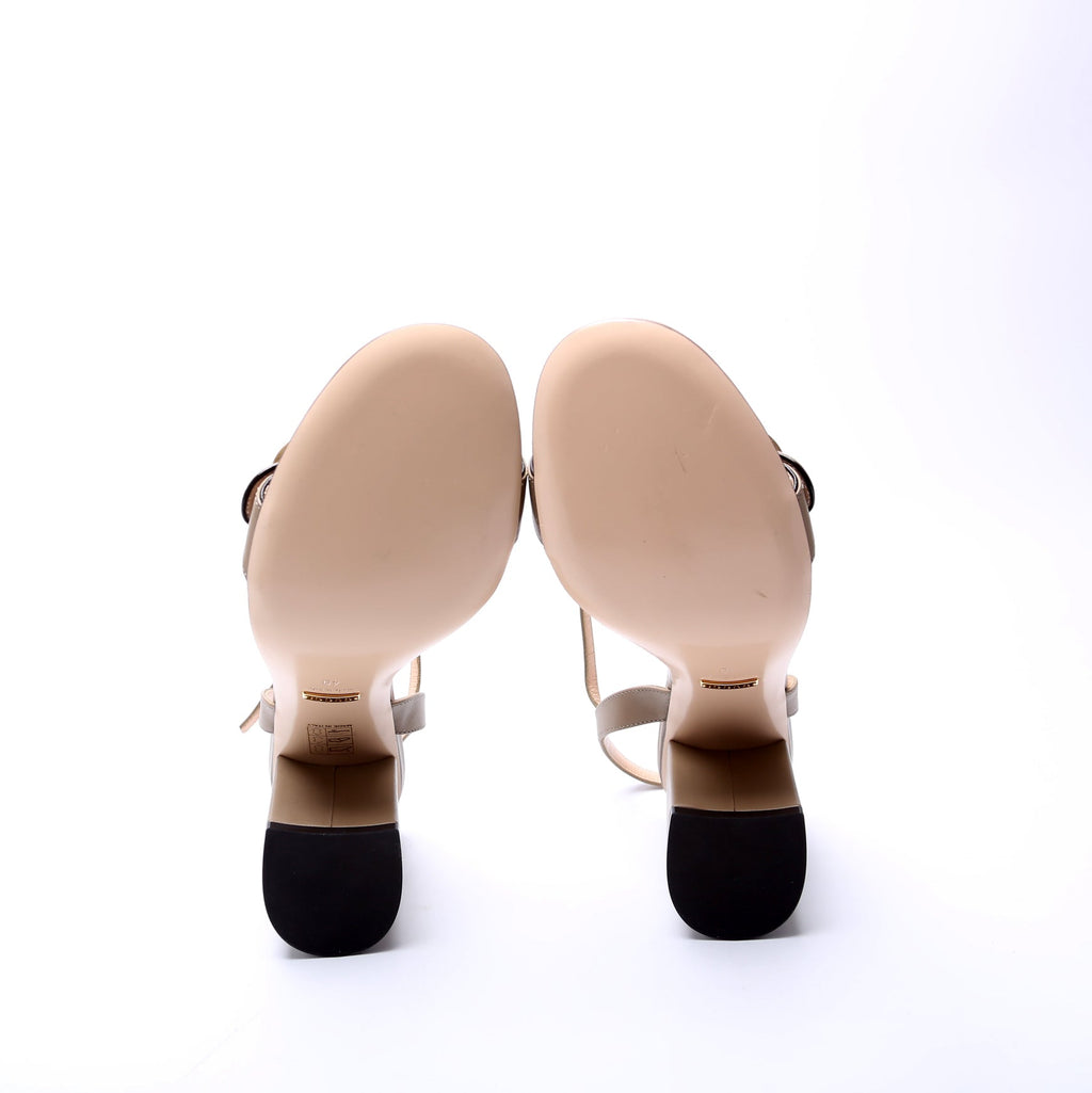 GG Marmont Sandal Heels Size 40 Taupe
