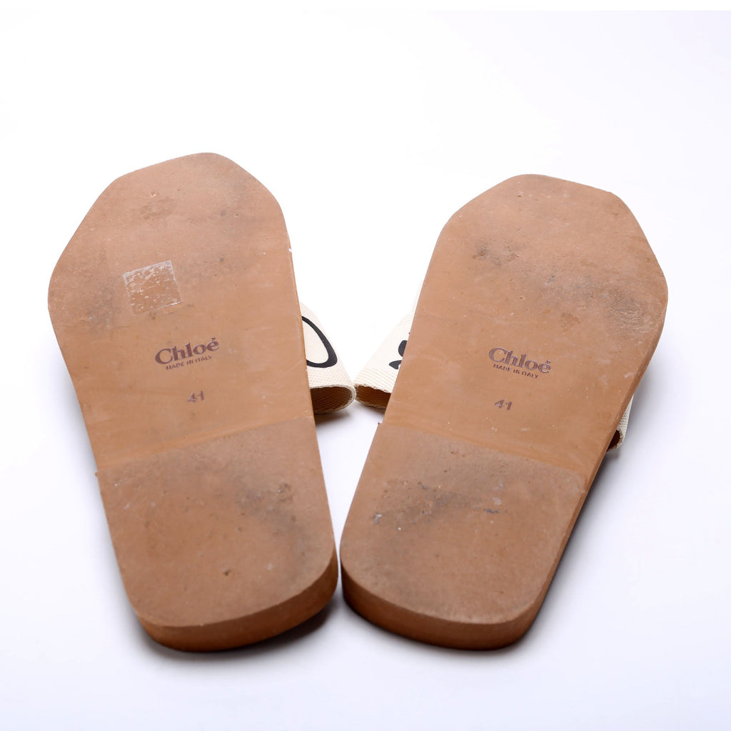 Woody Ribbon Flats Size 41 Cream