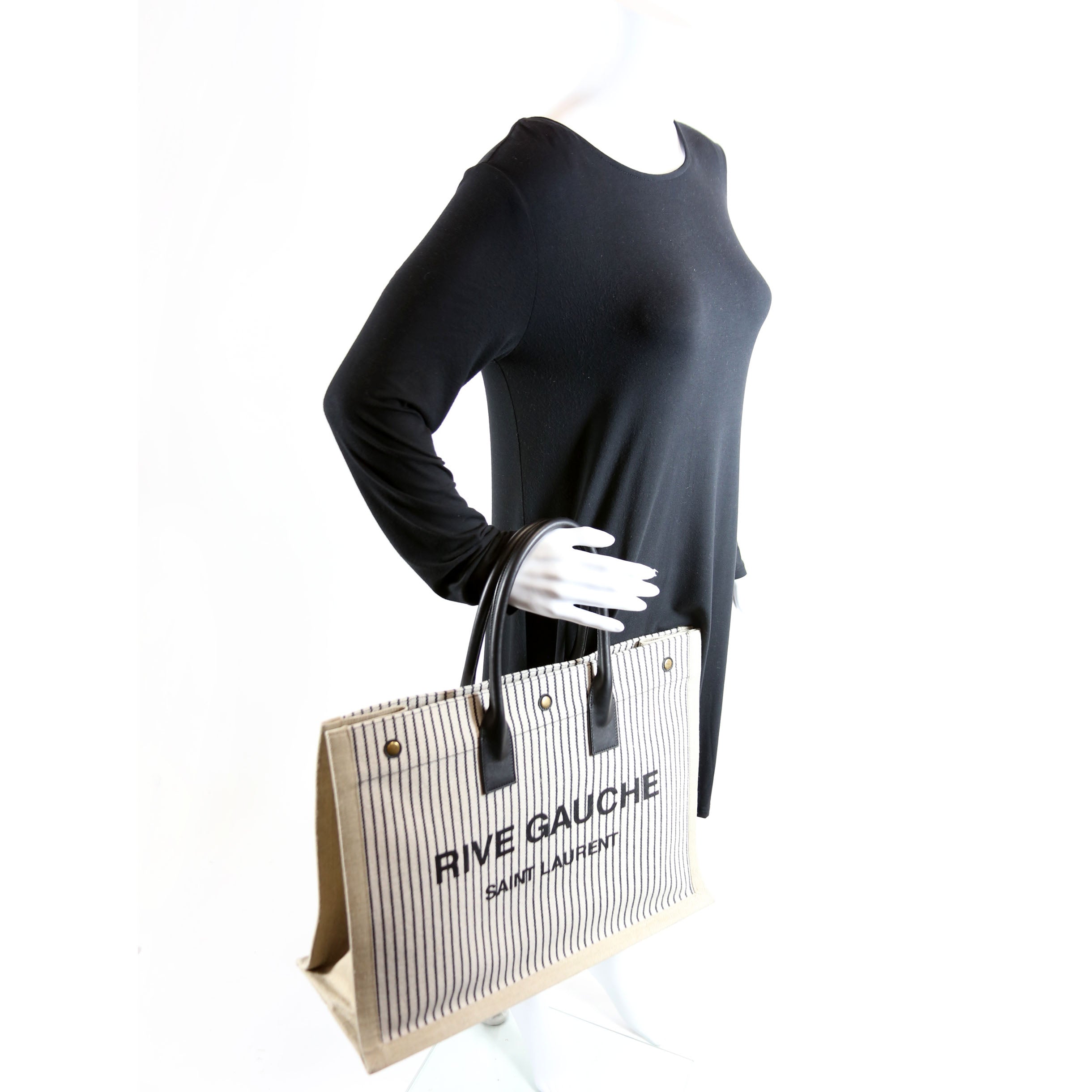 Rive Gauche Tote Bag Beige/Black