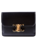 Triomphe Calf Flap Card Holder Black