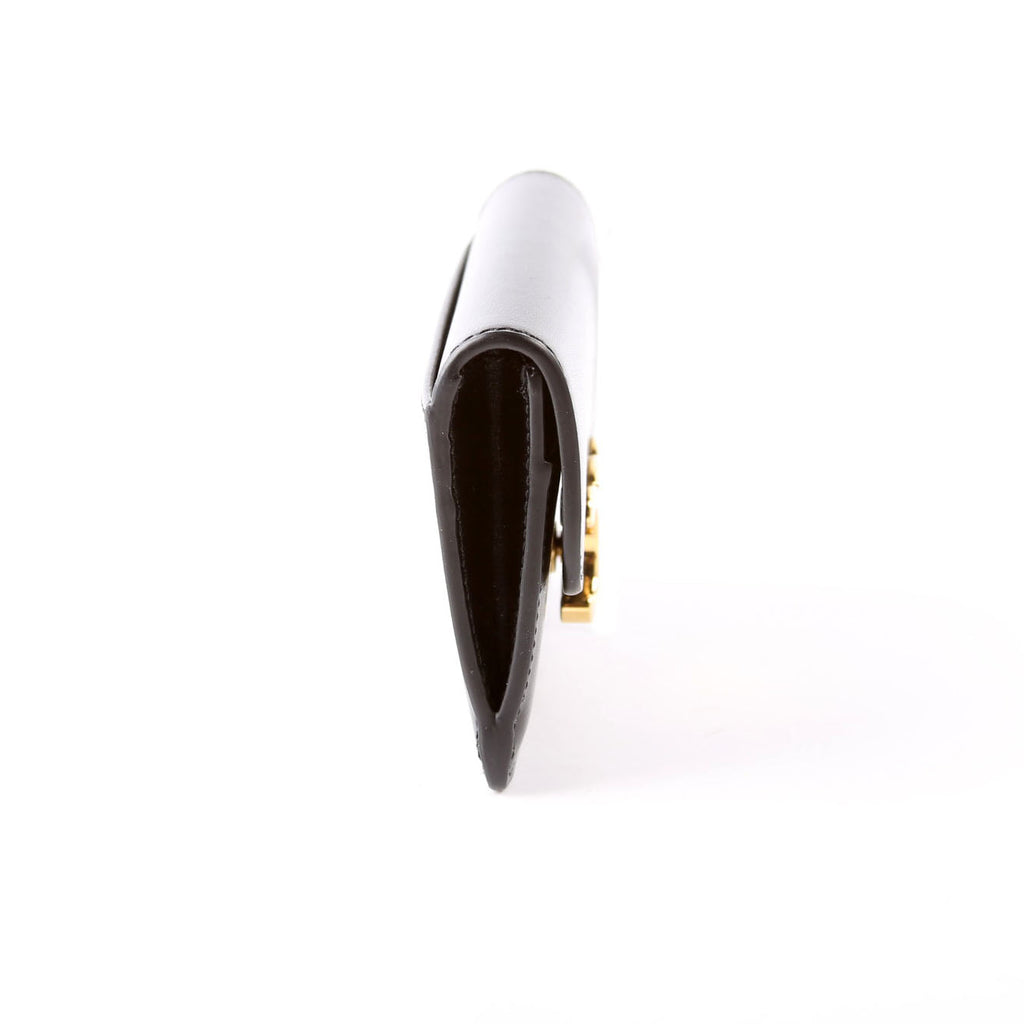 Triomphe Calf Flap Card Holder Black