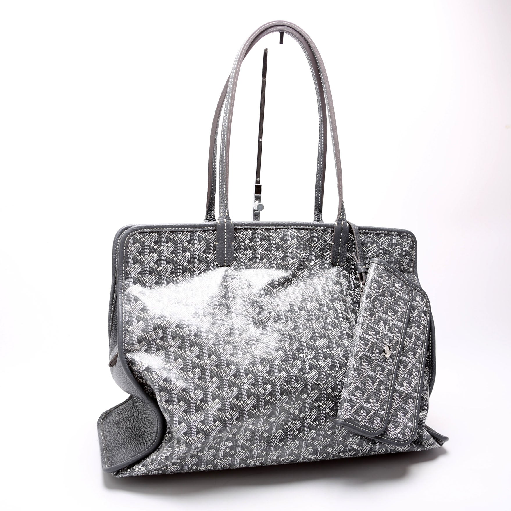 Sac Hardy PM W/Pouch Pet Carrier Goyardine Canvas Grey
