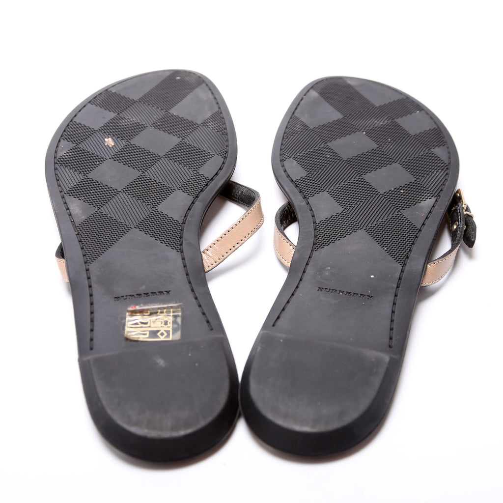 House Check T-Strap Sandals Size 40 Tan