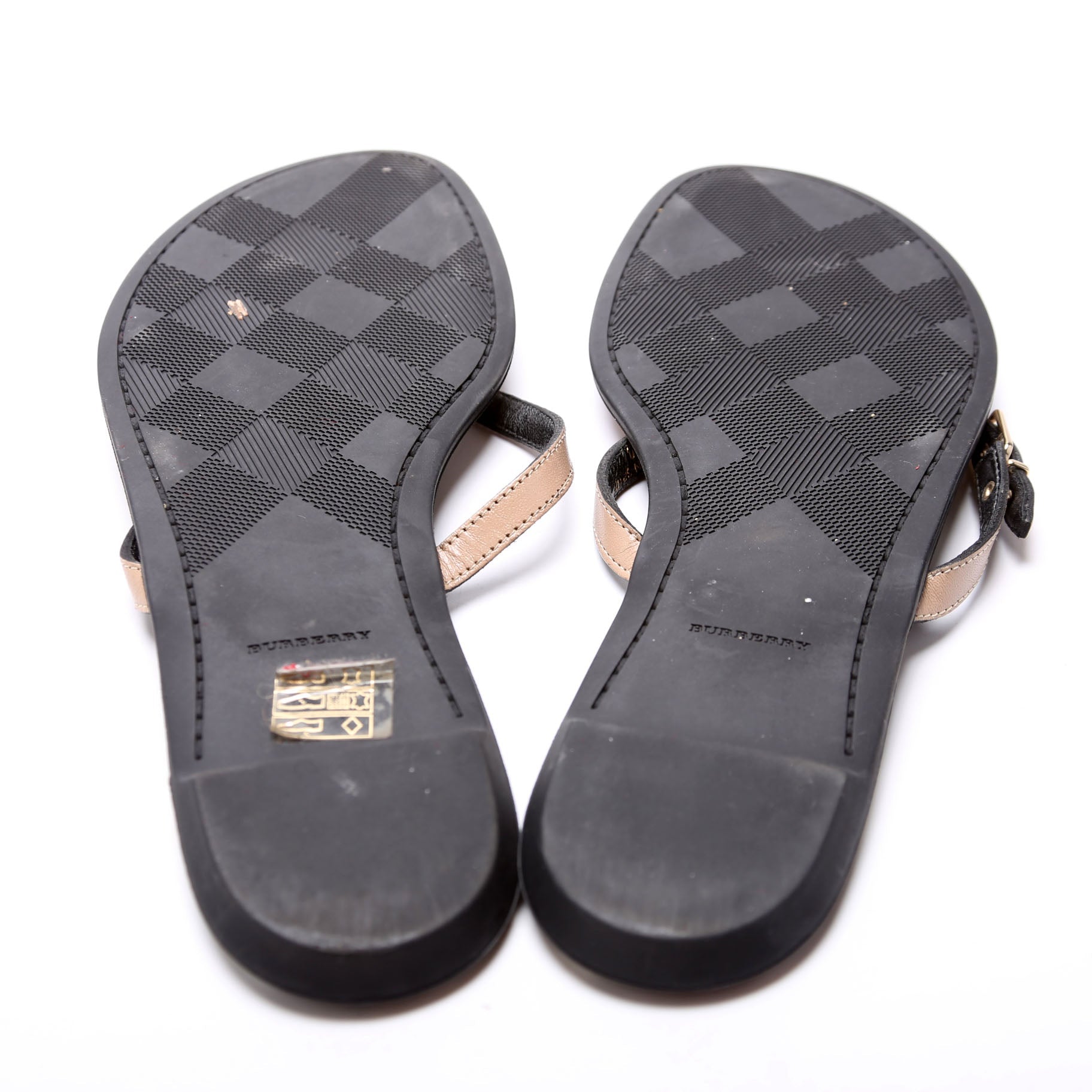 House Check T-Strap Sandals Size 40 Tan