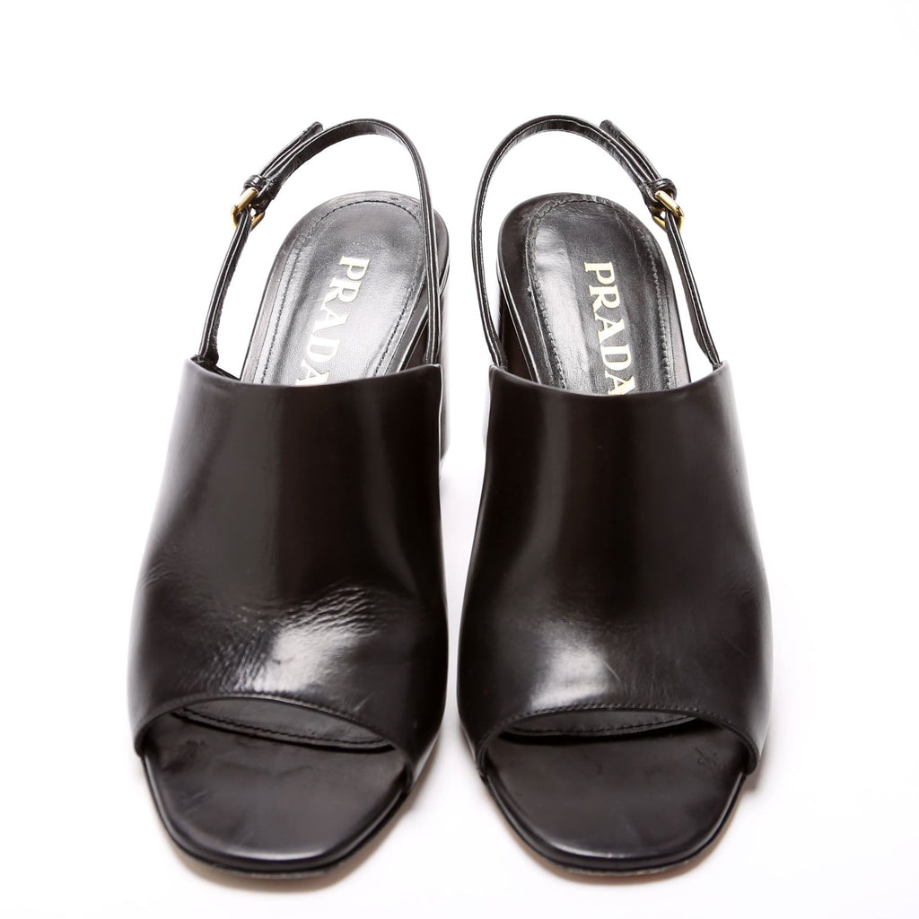 Slingback Mules Vitello Lux Size 39 Black