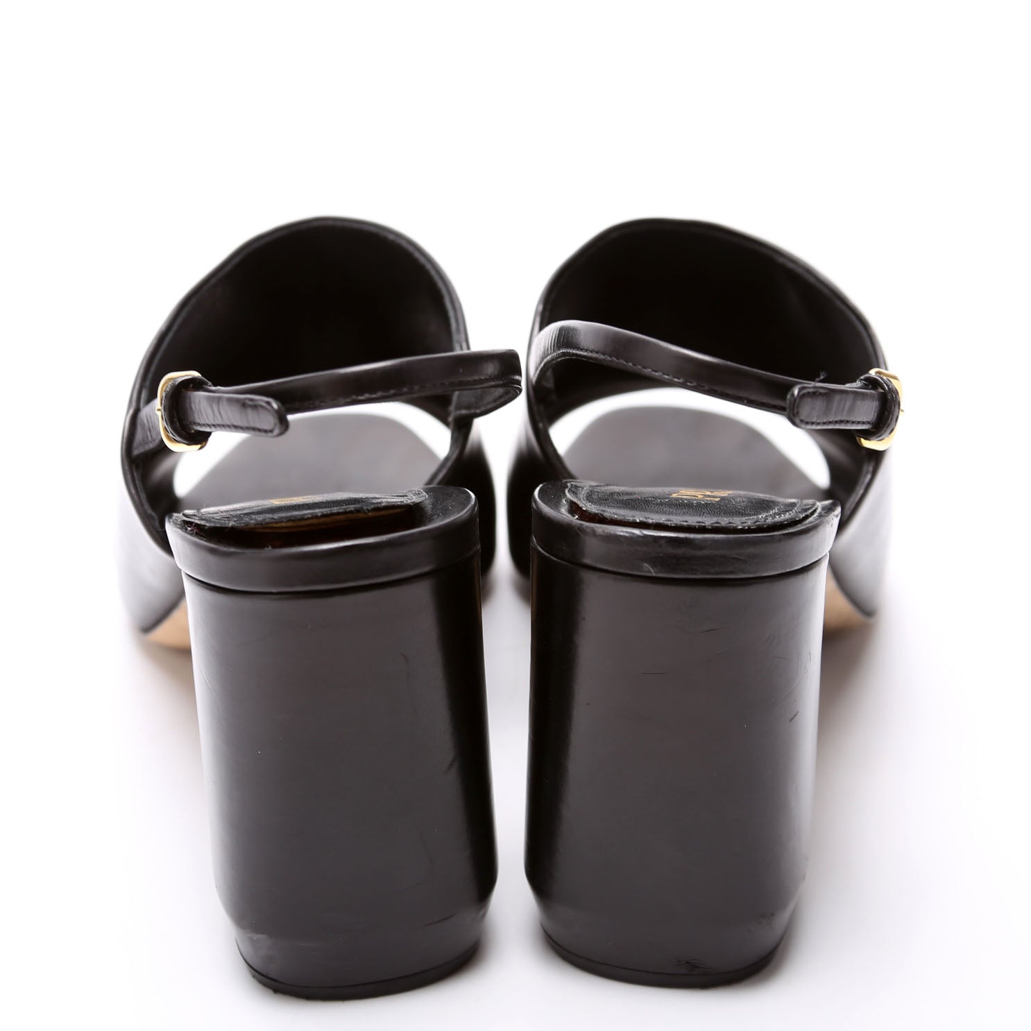 Slingback Mules Vitello Lux Size 39 Black