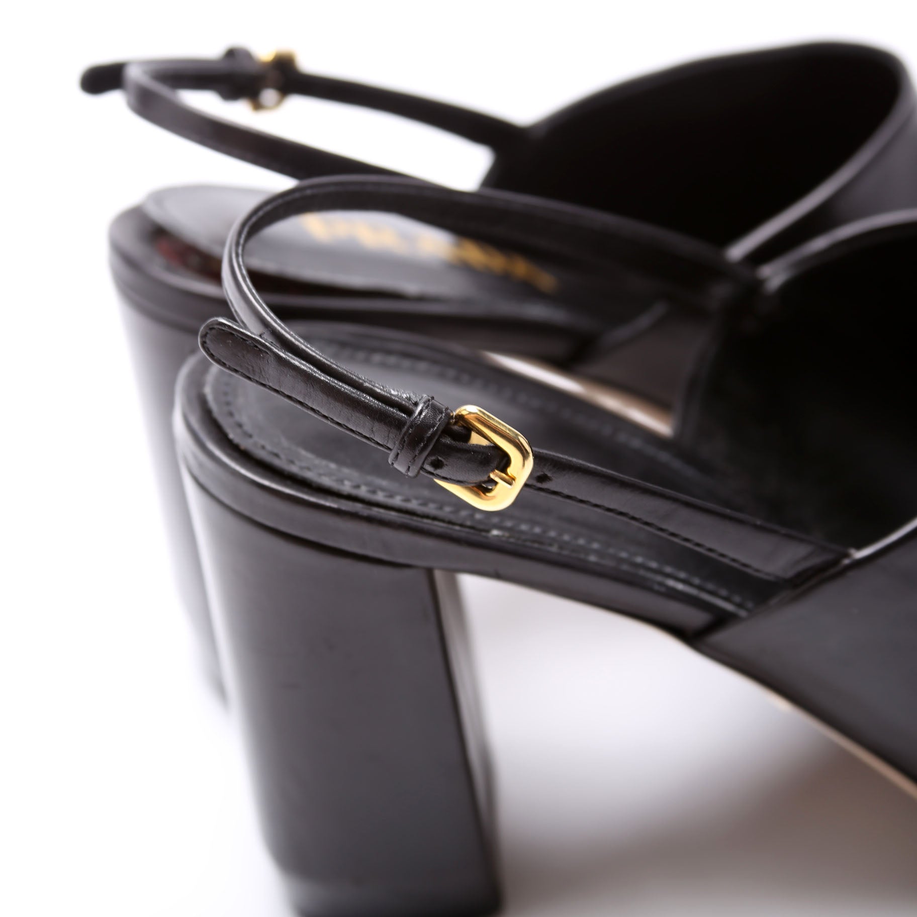 Slingback Mules Vitello Lux Size 39 Black