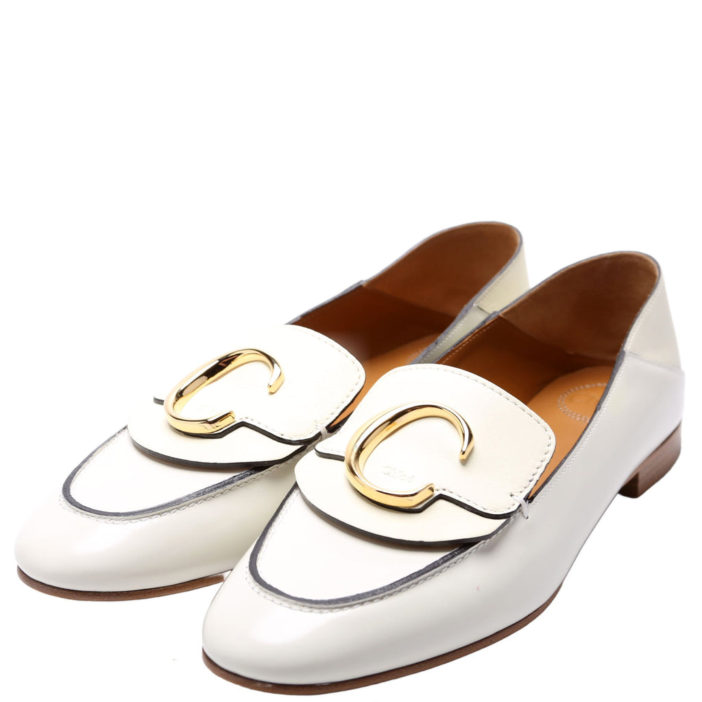 C Logo Loafers Size 39.5 White