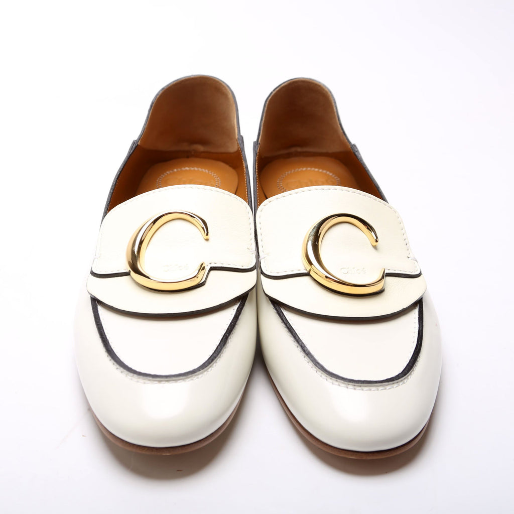 C Logo Loafers Size 39.5 White