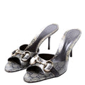 GG Crystal Horsebit Mules Size 7 Gold/Black