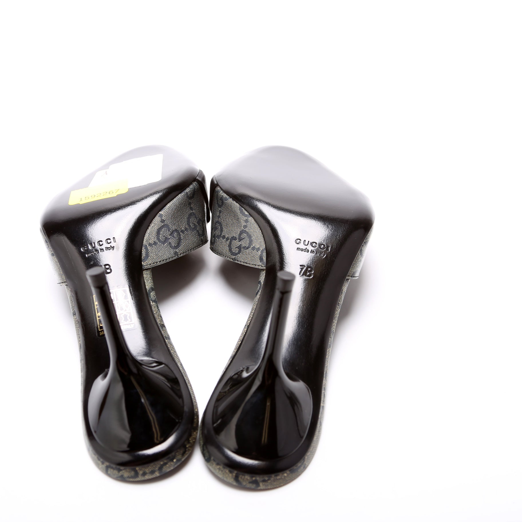 GG Crystal Horsebit Mules Size 7 Gold/Black