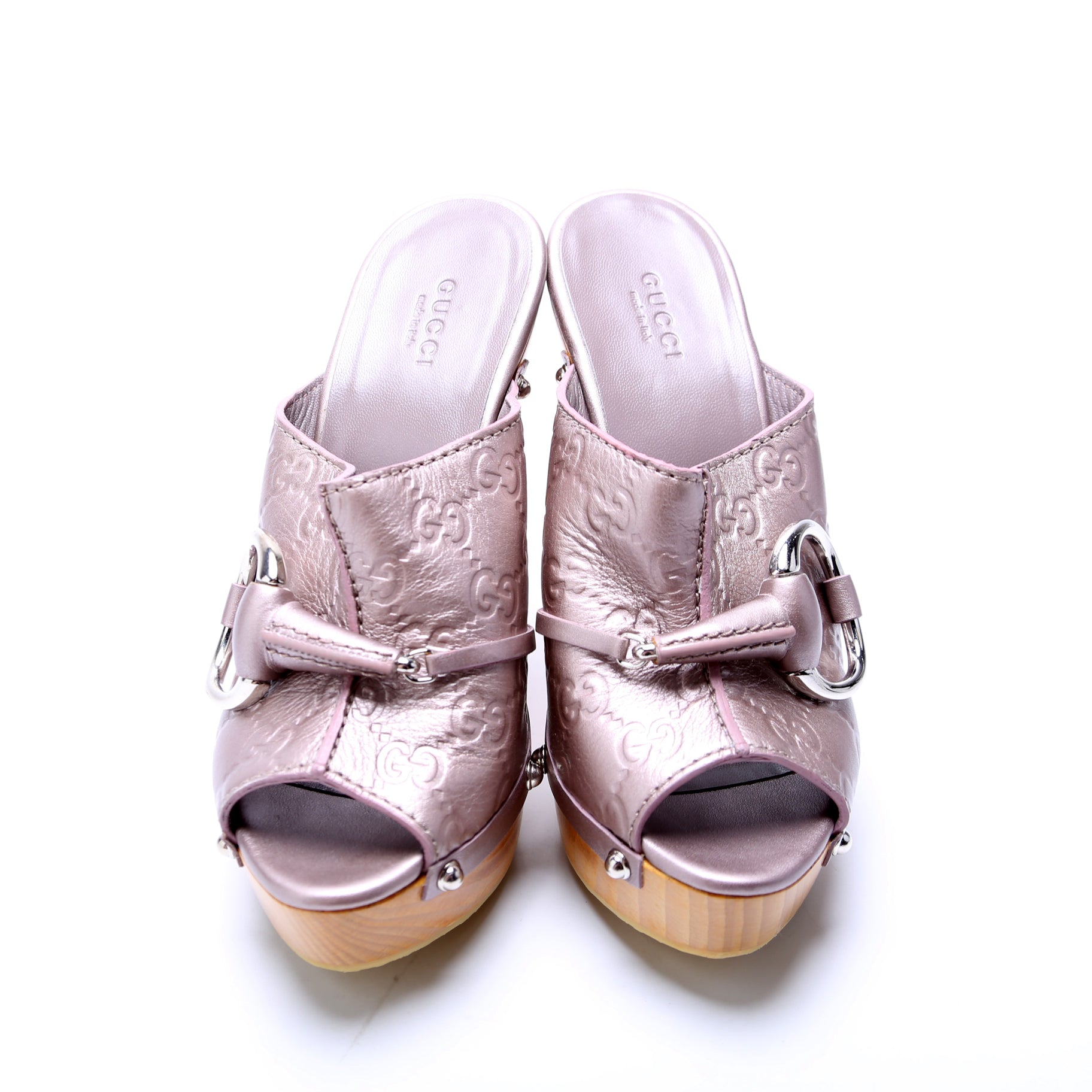 Guccissima Horsebit Sandal Heels Size 36.5 Purple