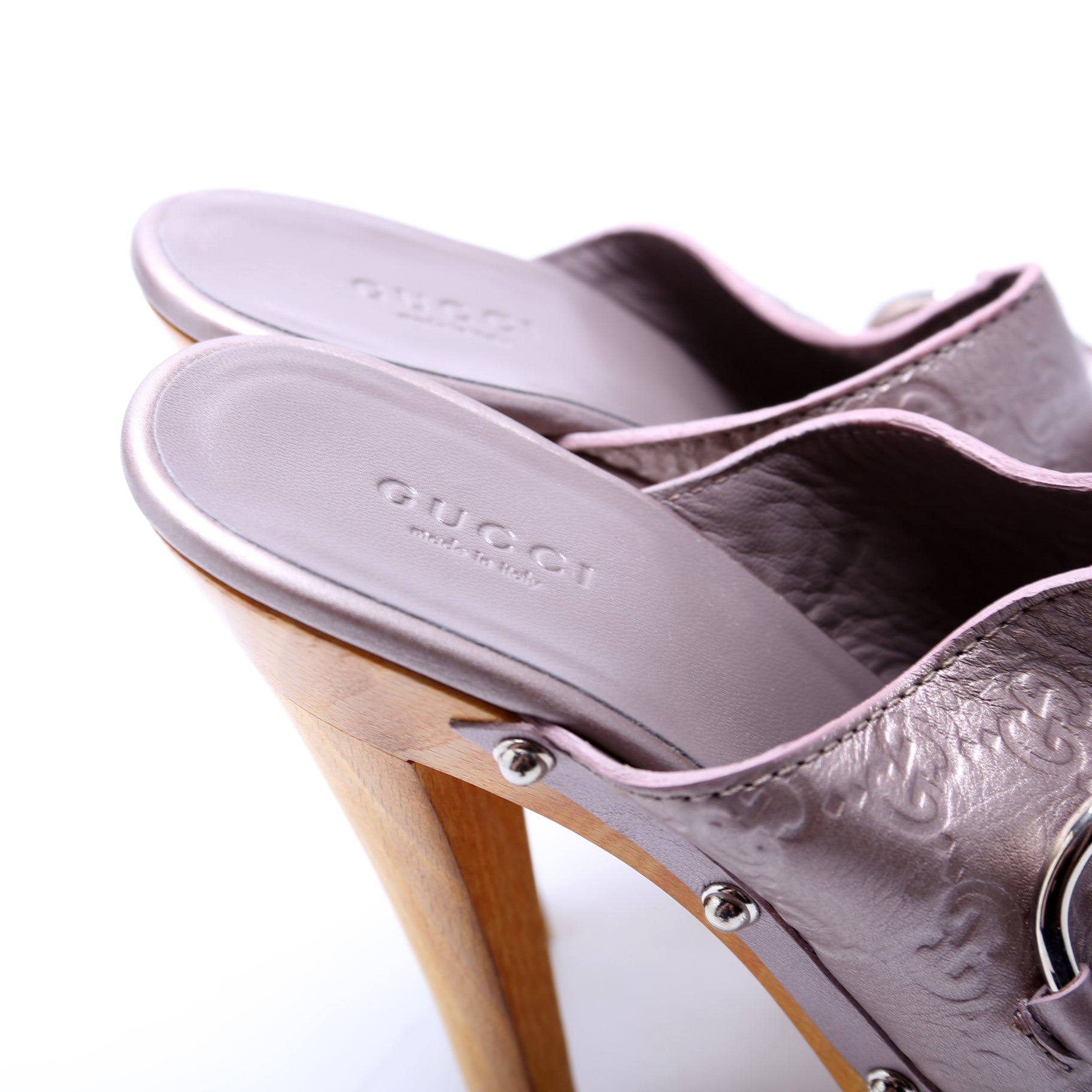 Guccissima Horsebit Sandal Heels Size 36.5 Purple