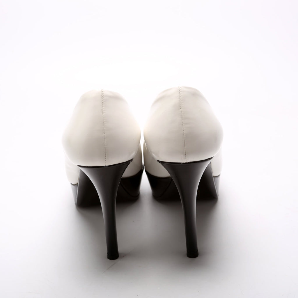 Platform Color Block Pumps Size 38 White/Black