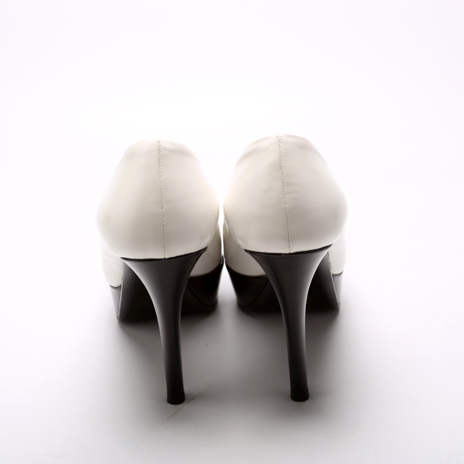 Platform Color Block Pumps Size 38 White/Black