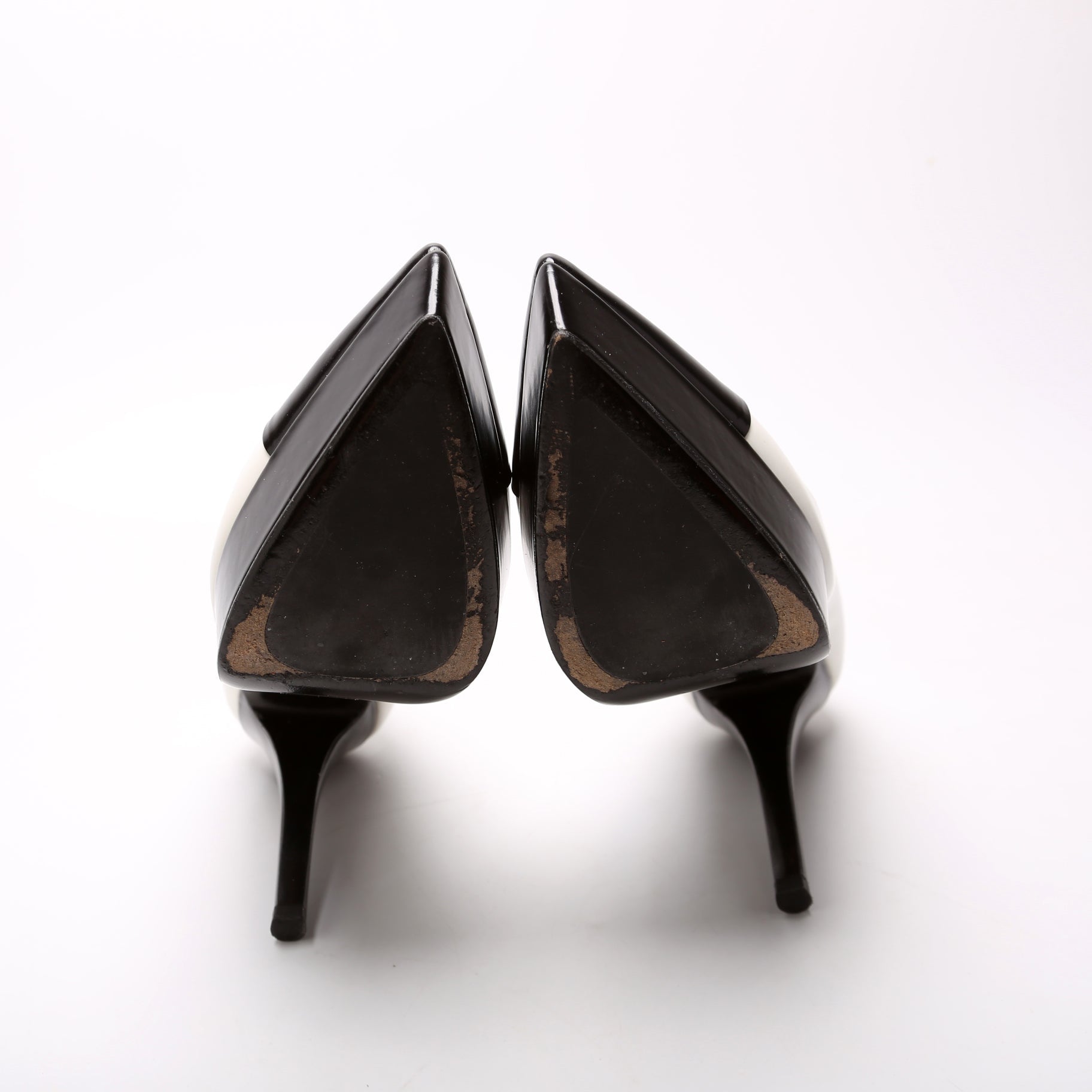 Platform Color Block Pumps Size 38 White/Black